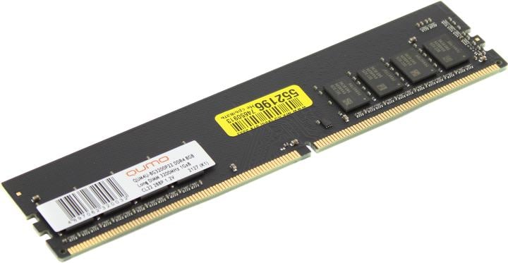 Оперативная память для компьютера 8Gb (1x8Gb) PC4-25600 3200MHz DDR4 DIMM CL22 QUMO QUM4U-8G3200P22