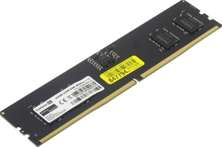 Оперативная память для компьютера 8Gb (1x8Gb) PC5-38400 4800MHz DDR5 DIMM Unbuffered CL40 Exegate EX298026RUS
