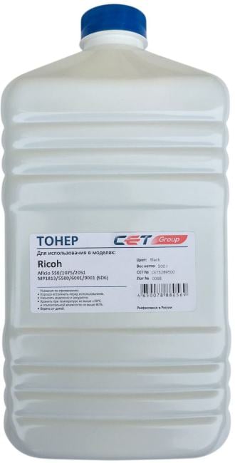 Тонеры и девелоперы Тонер SD6 для RICOH Aficio 550/1075/2051/MP1813/5500/6001/9001 (CET), 500г/бут, (унив.), CET5289500