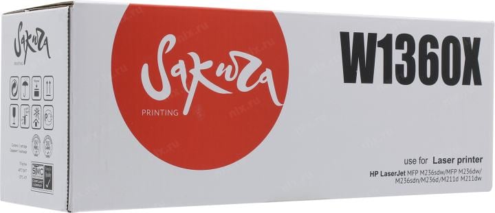 Картридж SAKURA W1360X Black для HP  LJ MFP M236/M211
