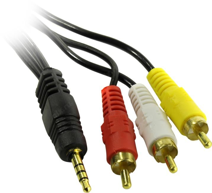 Exegate <EX-CCA-4P2R-2.0> Кабель-адаптер Jack3.5-M -->  3RCA-M 2м <EX284945RUS>