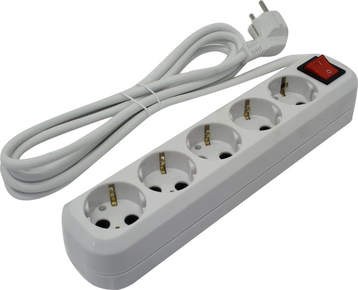 Сетевой фильтр 5bites SP5W-330 5 розеток, кабель 3x1.5мм?, 16А, корпус ABS, длина 3 м, цвет белый SP5W-330