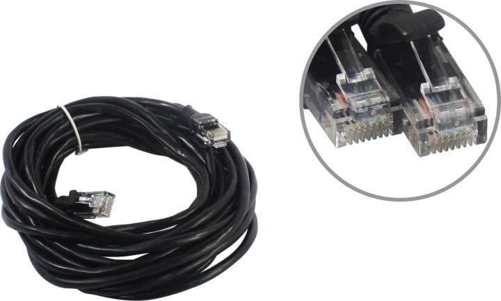 <046697> Кабель патч-корд .Patch cord кат.5e 5.0м, Cablexpert, многожильный, черный [PP12-5M/BK]