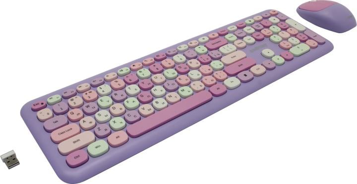 <106260> Комплект беспроводной (клавиатура+мышь) Smartbuy 666395 Wireless фиолетовый [SBC-666395AG-V]