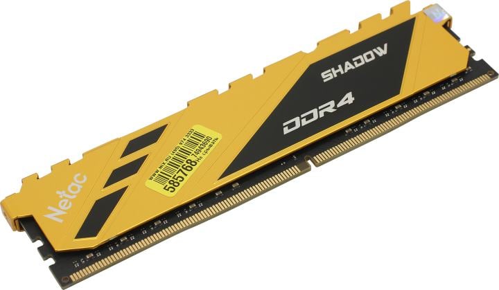 Оперативная память для компьютера 16Gb (1x16Gb) PC4-21300 2666MHz DDR4 DIMM CL19 Netac Shadow NTSDD4P26SP-16Y