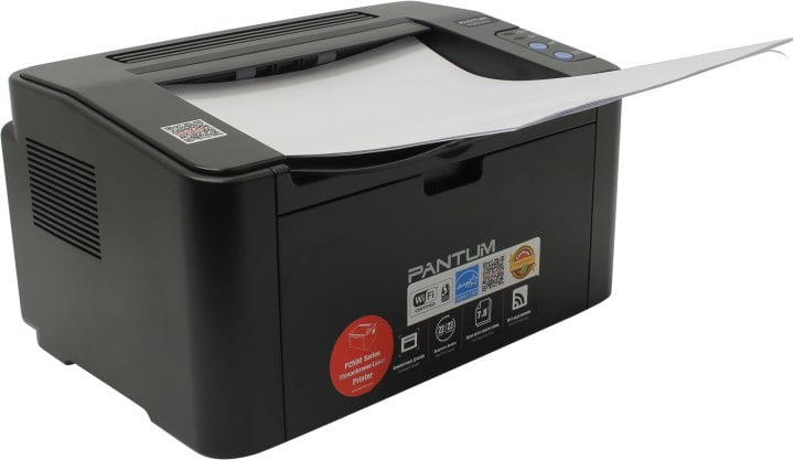 Принтер Pantum P2500W, лазерный, монохромный, A4, 22 стр/мин, Wi-Fi, USB