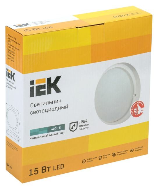 INNOLUX LDPO0-4003-15-4000-K01 Светильник светодиодный ДБП-15w 4000К 1000Лм IP54  круглый пластиковый белый