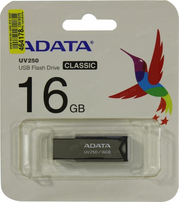 ADATA UV250 <AUV250-16G-RBK>  USB2.0  Flash  Drive 16Gb