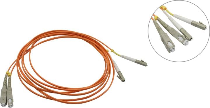 Hyperline <FC-D2-50-LC/PR-SC/PR-H-3M-LSZH-OR> Patch cord ВО, LC-SC, Duplex, LSZH,  MM 50/125 3м