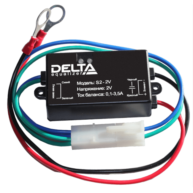 Delta S1-12V Battery equalizer S1-12V, nominal voltage of 9 to 12V, balancing  current  up  to 3A.