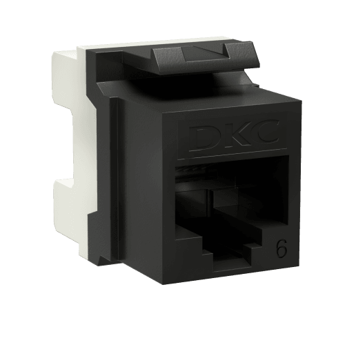 Модуль DKC RNK6U180BK Keystone RJ45 CAT6 не экранированный, 180 градусов,  черный, "RAM telecom"