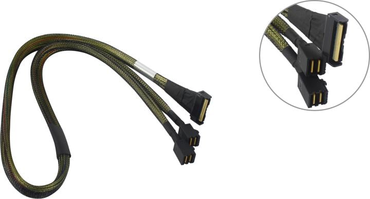 Кабель JPC P7356DN10800-1, MCIO x8 — 2×HD MiniSAS 4i, 0.8м