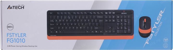 Клавиатура A4Tech Fstyler FG1010 Orange (Кл-ра, USB, FM+Мышь,4кн,  Roll, USB, FM)