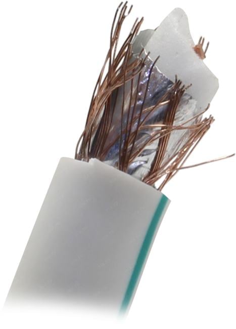 Кабель коаксиальный Rexant 01-2431-50 (SAT 703B+Cu/Al/Cu, 75 Ом, 50 м, белый)