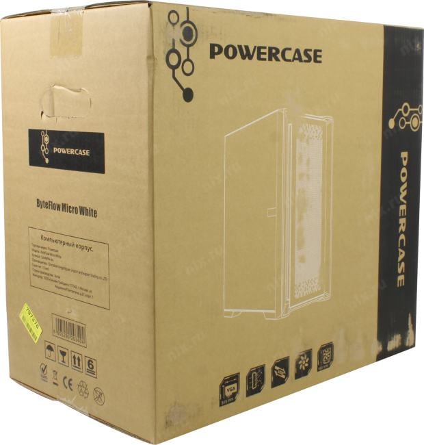 Miditower Powercase ByteFlow Micro White  <CAMBFW-A4>  MicroATX,  без БП