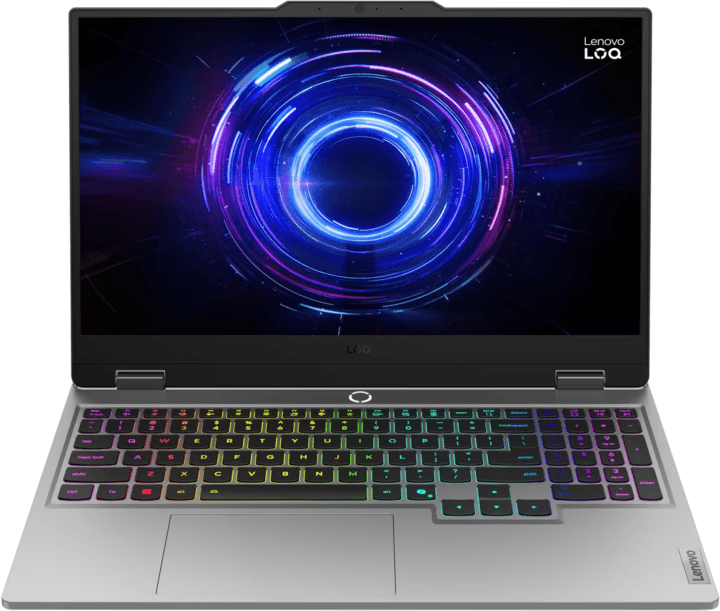 Ноутбук Lenovo LOQ 15IAX9, 15.6" (1920x1080) IPS 144 Гц/Intel Core i7-13700HX/24 ГБ DDR5/512 ГБ SSD/NVIDIA GeForce RTX 5060 для ноутбуков (8 Гб)/Без системы, Серый (83JE00L3PS)