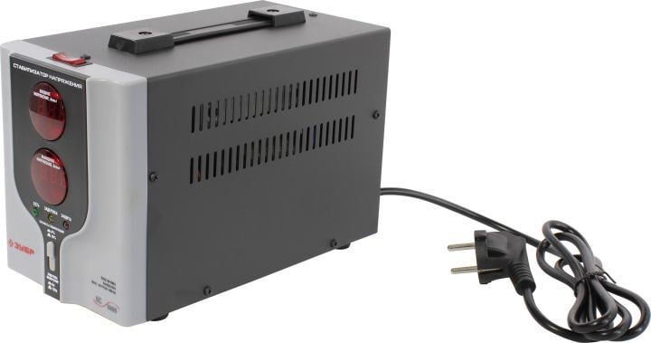 Стабилизатор ЗУБР АС 1000 <59375-1> (4.5A, вх.140-260V, вых.220V±8%,  1000VA, розетка Schuko)