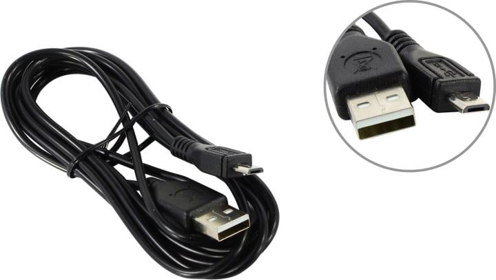 Кабель Гарнизон USB 2.0 Pro, AM/microBM 5P, 1.8м, черный, пакет (GCC-mUSB2-AMBM-1.8M)