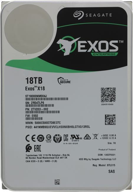 Жесткий диск Seagate ST18000NM004J, 18TB, SAS 12Gb/s, 3.5", 7200rpm