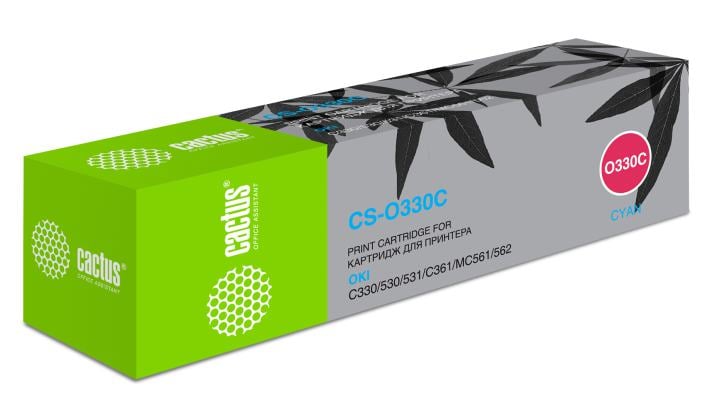 Картридж Cactus CS-O330C Cyan  для OKI C330/C530/C531/C361/MC561/562