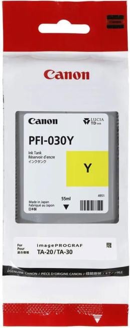 Чернильный контейнер Canon PFI-030Y Yellow для  imagePROGRAF TA-20/30, TM-240/340