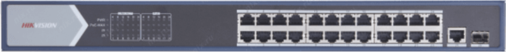 DS-3E0526P-E - Коммутатор, Hikvision, DS-3E0526P-E, Неуправляемый, 24 x Gigabit RJ45, РоЕ 802.3af/at 370W, 1 x Gigabit RJ45, 1 x SFP combo, Стоечный, Switching Capacity 52 Gbps