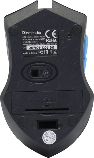 Defender Accura Wireless Optical Mouse <MM-275>  (RTL)  USB  6btn+Roll <52275>