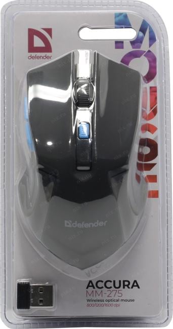 Defender Accura Wireless Optical Mouse <MM-275>  (RTL)  USB  6btn+Roll <52275>
