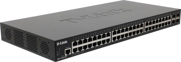Коммутатор D-Link DGS-1250-52X/A1A, L2, 48×1GbE, 4×10G SFP+, 1U