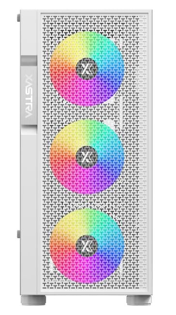 Корпус XASTRA  A302 4FRGB White ATX/Mesh/ tempered glass /  4x120mm FC120-FRGB fans/A302-WH-FC120FRGB-4F-GL