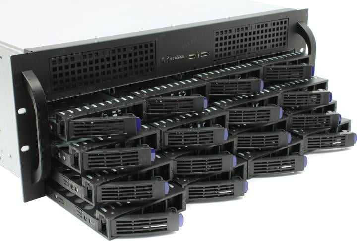 Server Case 4U Procase <ES416S-SATA3-B-0> Black 16xHotSwapSAS/SATA,  ATX, без БП