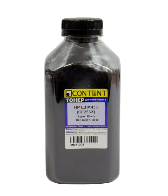 Тонер Content CF256X, для HP LJ M436, Black, 600г