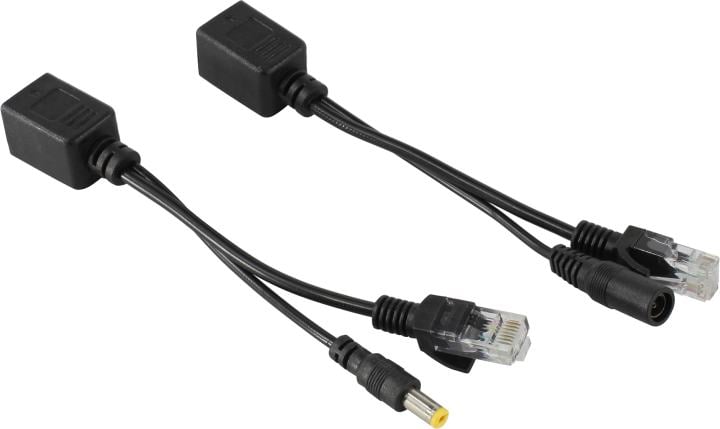 Passive PoE инжектор и сплиттер до 60V/ Passive PoE инжектор и сплиттер до 60V. Комплект позволяет подать данные и питание на IP устройства без поддержки PoE. Рабочее напряжение: 5V-60V DC. Скорость передачи данных: 10/100 Мбит/с. Пины питаниия PoE: 4,5(+) 7,8(-). Разъем для данных: RJ45 (8P8C). Разъем питания: DC2.1x5.5мм. Размеры (ШхВхГ): 38x17x17мм + кабель 17см. Рабочая температура: -30... +75°C.