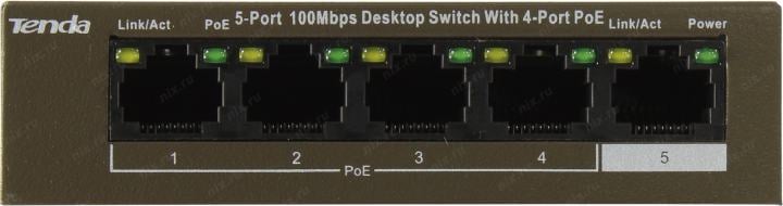 TENDA <TEF1105P-4-38W> 5-Port Desktop  Switch  With  4-Port PoE