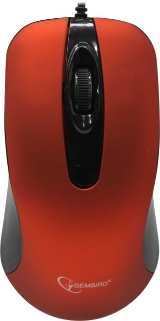 Мышь Gembird MOP-400-R, USB, 1000 DPI, бесшумный клик