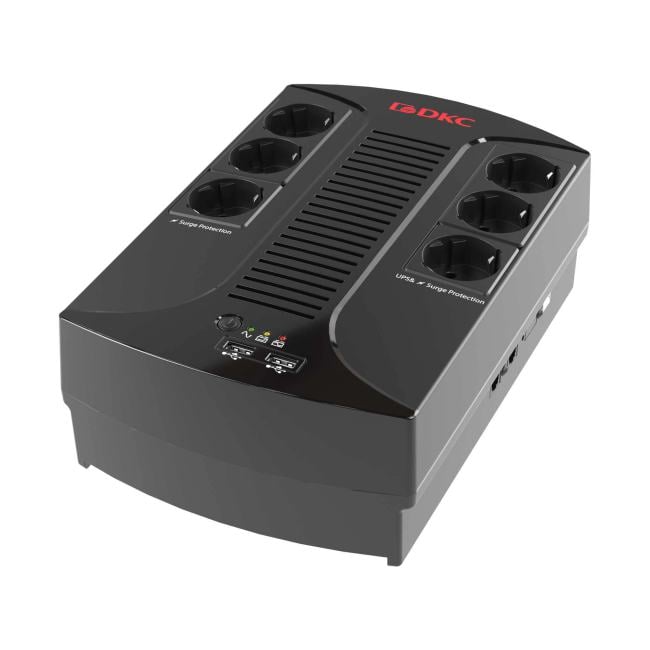 DKC INFOPDU800 Линейно-интеракт. ИБП ДКС Info PDU, 800 ВА/480 Вт, 1/1, 6xSchuko, USB для зарядки (2), USB  + RJ11, 1x8Aч