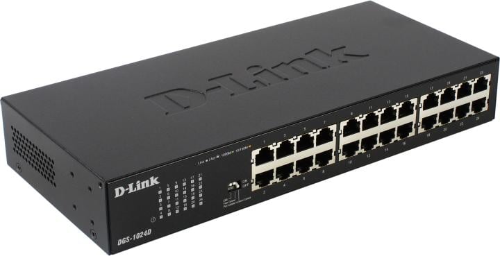 Коммутатор D-Link DGS-1024D/J1A, неуправляемый, 24×1GbE