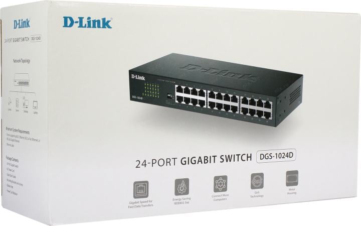 D-Link <DGS-1024D /J1A> Switch  24port (24UTP 1000Mbps)