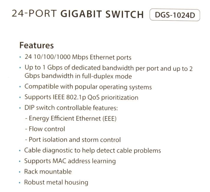 D-Link <DGS-1024D /J1A> Switch  24port (24UTP 1000Mbps)