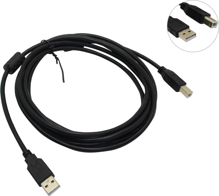 Defender Кабель USB 2.0  AM/ BM, блистер, зол.конт, 2фер.фильтра (PROFESSIONAL SERIES), 3м