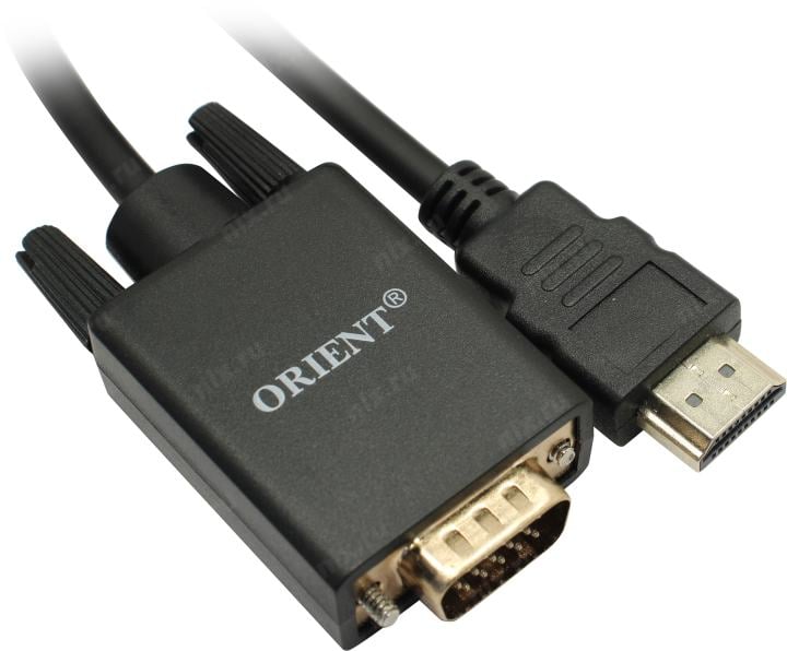 Кабель-адаптер Orient C702, HDMI M → VGA, 1.8м