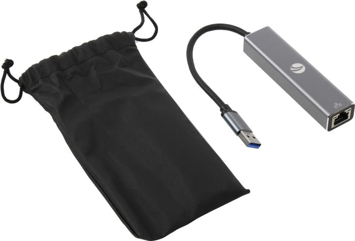 VCOM DH312A Переходник USB 3.0 -->RJ-45 1000Mbps+3 USB3.0, Aluminum Shell, 0.2м VCOM <DH312A>[4895182246843]