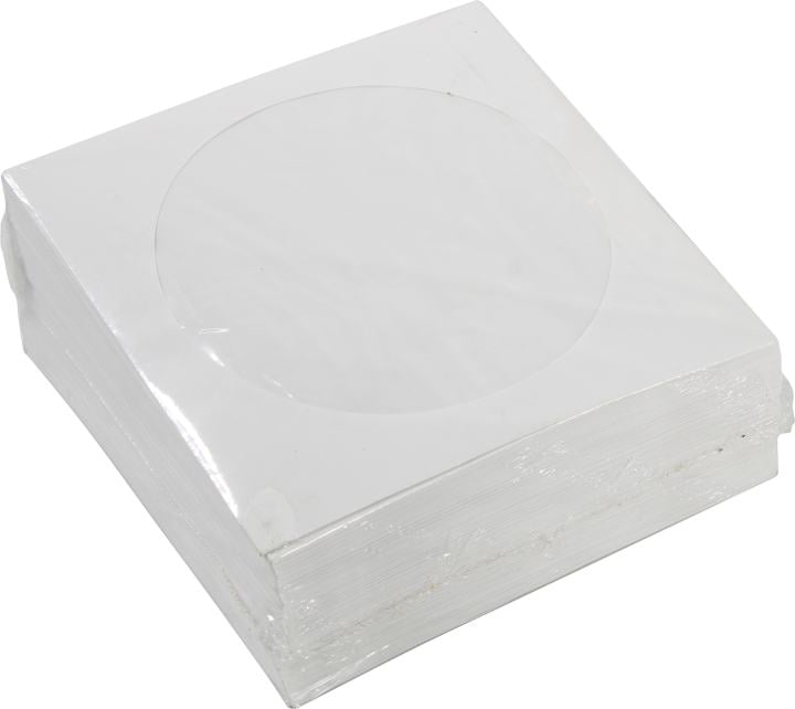 Конверт MIREX 37704-00000110, для CD/DVD, бумажный, с окном, белый, 100шт