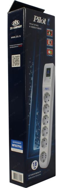 Сетевой фильтр ZIS Pilot-L-GP   <1.8м>   (5 Евро  + 1GP) <171>