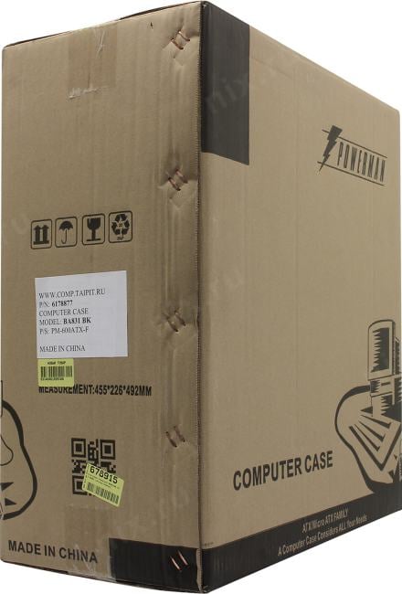 Miditower Powerman BA831BK  ATX 600W (24+2x4+2x6/8пин)