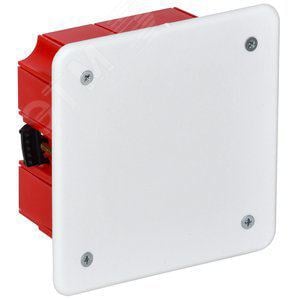 Коробка распред. IEK UKT11-092-092-040 (для скрытого монтажа) 92х92х45, IP20, КМ41001, с саморезами, с  крышкой  (белая)