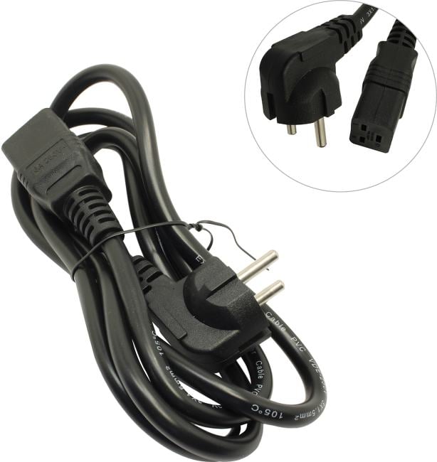ExeGate PC19-1.8P <EP280669RUS> Кабель IEC-320-C19 - розетка 220V 1.8м  Европейский стандарт, Г-образный