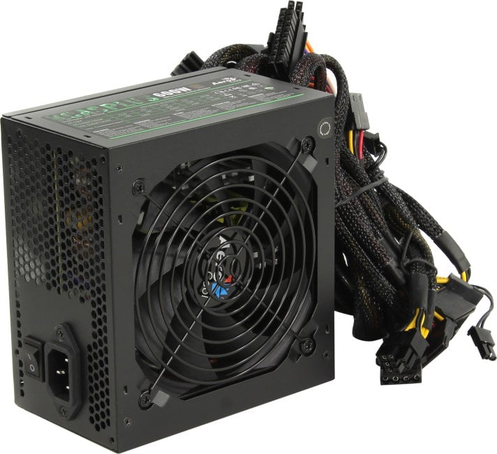Блок питания Aerocool KCAS 600W PLUS (ATX 2.4, 600W, Active PFC, 120mm fan, 80 PLUS BRONZE) Box