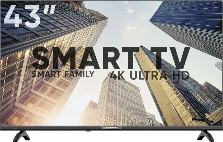 Телевизор Soundmax SM-LED43M01SU, 43", 4K UHD, Smart TV, Яндекс.ТВ