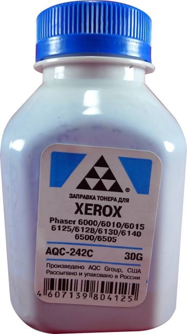Тонер AQC AQC-242C XEROX Phaser 6000/6010/6015/6125/6128/6130/6140/6500/6505 Cyan фл. 30г AQC-США фас.Россия